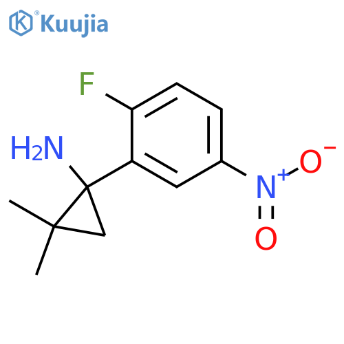 1-(2-fluoro-5-nitrophenyl)-2,2-dimethylcyclopropan-1-amine structure