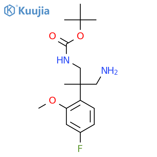 tert-butyl N-3-amino-2-(4-fluoro-2-methoxyphenyl)-2-methylpropylcarbamate structure