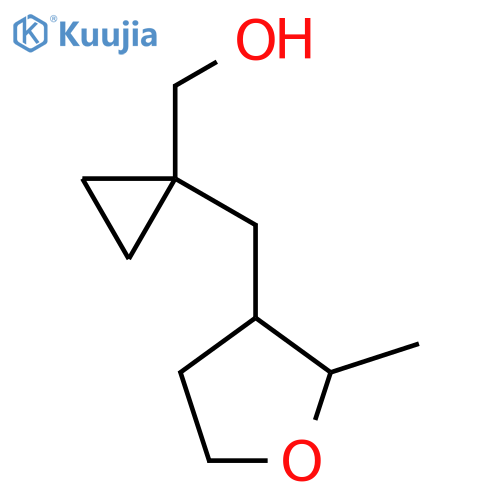 {1-(2-methyloxolan-3-yl)methylcyclopropyl}methanol structure