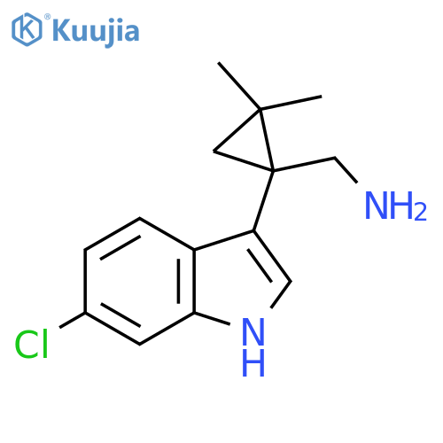 1-(6-chloro-1H-indol-3-yl)-2,2-dimethylcyclopropylmethanamine structure