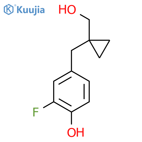 2-fluoro-4-{1-(hydroxymethyl)cyclopropylmethyl}phenol structure