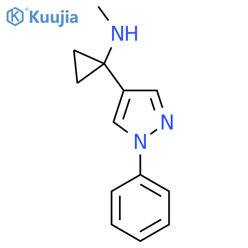 N-methyl-1-(1-phenyl-1H-pyrazol-4-yl)cyclopropan-1-amine structure