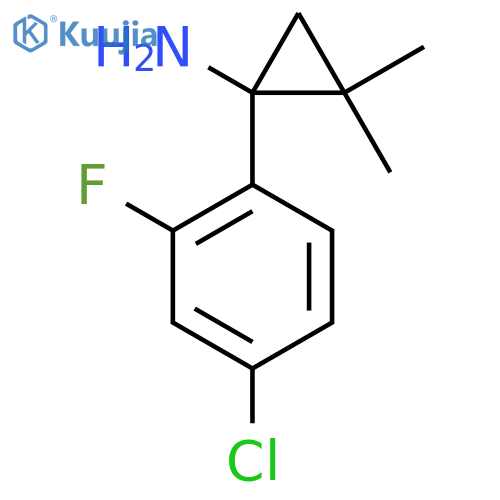1-(4-Chloro-2-fluorophenyl)-2,2-dimethylcyclopropan-1-amine structure