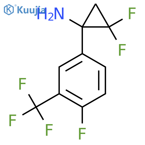 2,2-difluoro-1-4-fluoro-3-(trifluoromethyl)phenylcyclopropan-1-amine structure