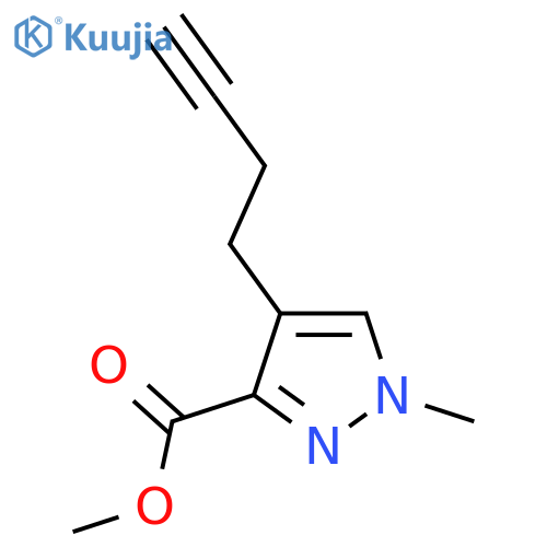 methyl 4-(but-3-yn-1-yl)-1-methyl-1H-pyrazole-3-carboxylate structure