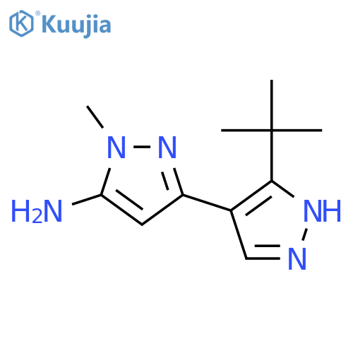 3-(3-tert-butyl-1H-pyrazol-4-yl)-1-methyl-1H-pyrazol-5-amine structure