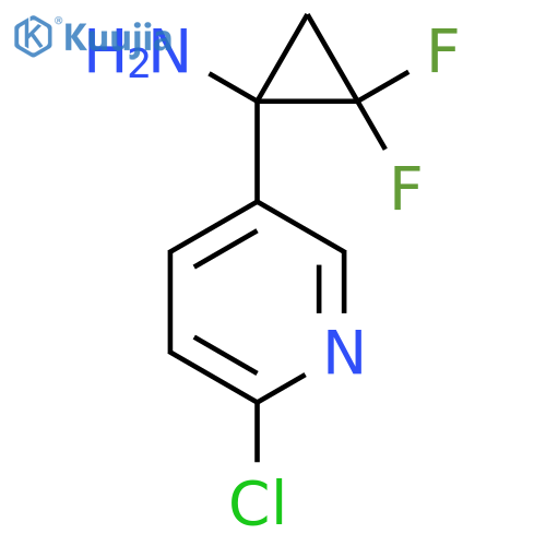 1-(6-chloropyridin-3-yl)-2,2-difluorocyclopropan-1-amine structure
