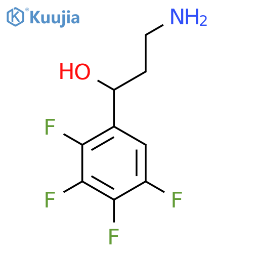 3-amino-1-(2,3,4,5-tetrafluorophenyl)propan-1-ol structure