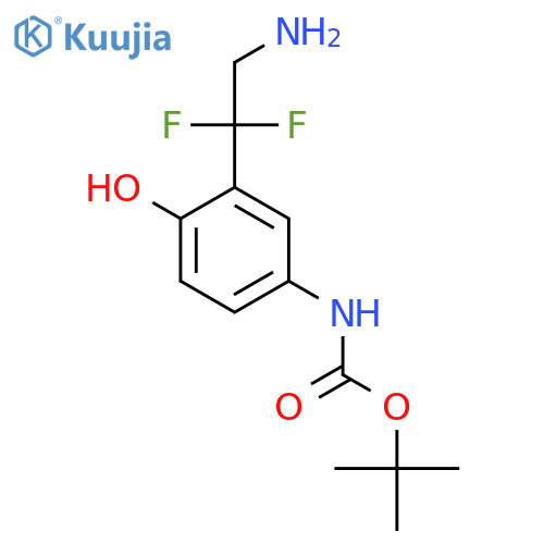 tert-butyl N-[3-(2-amino-1,1-difluoroethyl)-4-hydroxyphenyl]carbamate structure