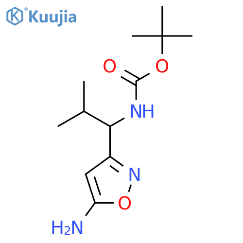 tert-butyl N-1-(5-amino-1,2-oxazol-3-yl)-2-methylpropylcarbamate structure