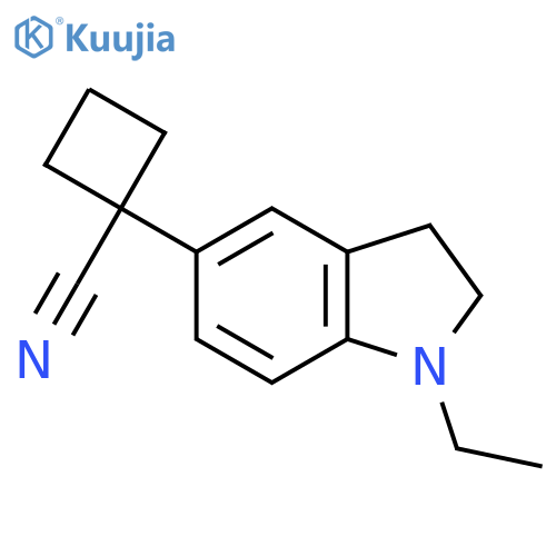 1-(1-ethyl-2,3-dihydro-1H-indol-5-yl)cyclobutane-1-carbonitrile structure