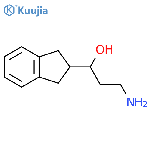 3-amino-1-(2,3-dihydro-1H-inden-2-yl)propan-1-ol structure