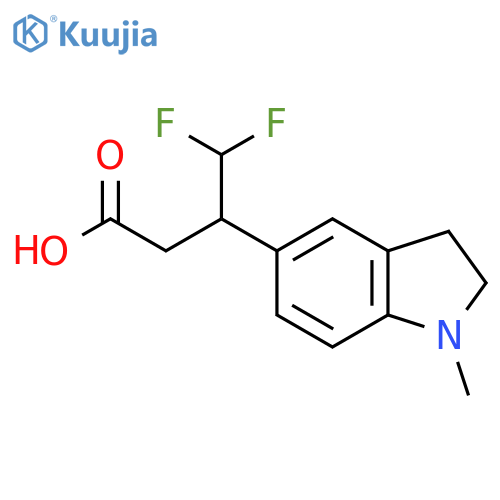 4,4-difluoro-3-(1-methyl-2,3-dihydro-1H-indol-5-yl)butanoic acid structure