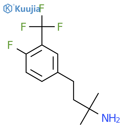 4-4-fluoro-3-(trifluoromethyl)phenyl-2-methylbutan-2-amine structure