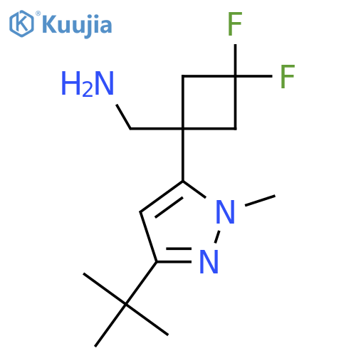 1-(3-tert-butyl-1-methyl-1H-pyrazol-5-yl)-3,3-difluorocyclobutylmethanamine structure