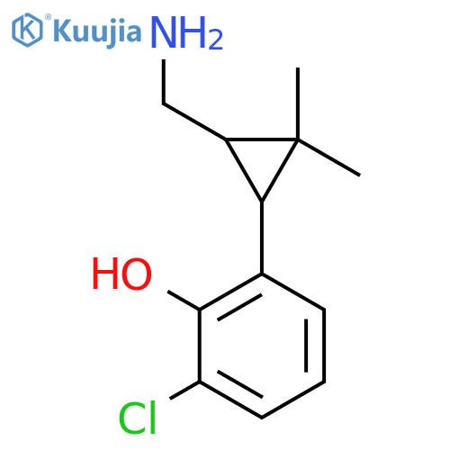 2-3-(aminomethyl)-2,2-dimethylcyclopropyl-6-chlorophenol structure