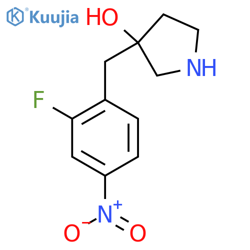 3-(2-fluoro-4-nitrophenyl)methylpyrrolidin-3-ol structure
