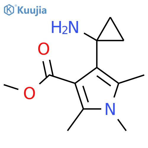 methyl 4-(1-aminocyclopropyl)-1,2,5-trimethyl-1H-pyrrole-3-carboxylate structure