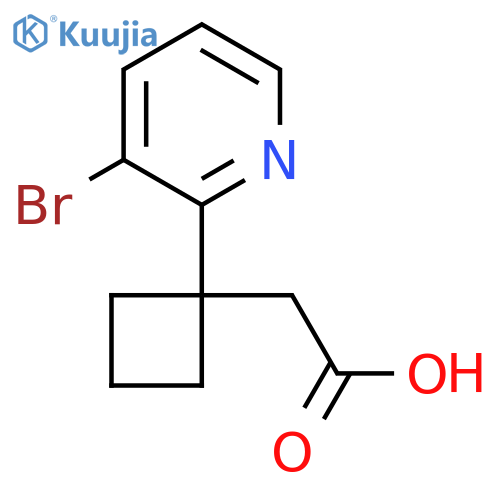 2-1-(3-bromopyridin-2-yl)cyclobutylacetic acid structure