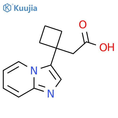 2-(1-{imidazo1,2-apyridin-3-yl}cyclobutyl)acetic acid structure