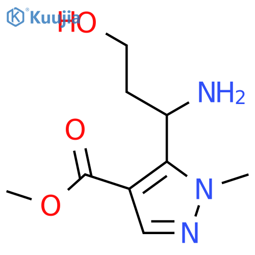 methyl 5-(1-amino-3-hydroxypropyl)-1-methyl-1H-pyrazole-4-carboxylate structure