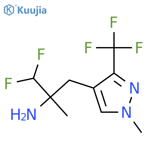 1,1-difluoro-2-methyl-3-1-methyl-3-(trifluoromethyl)-1H-pyrazol-4-ylpropan-2-amine structure