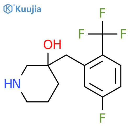 3-{5-fluoro-2-(trifluoromethyl)phenylmethyl}piperidin-3-ol structure
