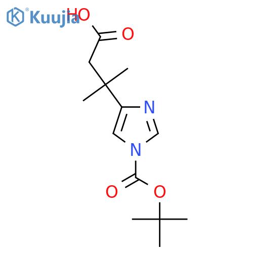 3-{1-(tert-butoxy)carbonyl-1H-imidazol-4-yl}-3-methylbutanoic acid structure