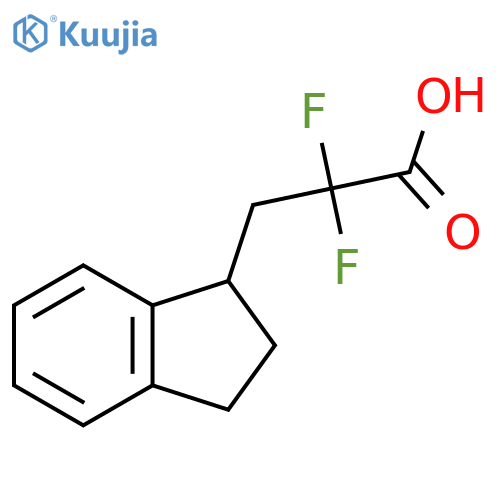 3-(2,3-dihydro-1H-inden-1-yl)-2,2-difluoropropanoic acid structure