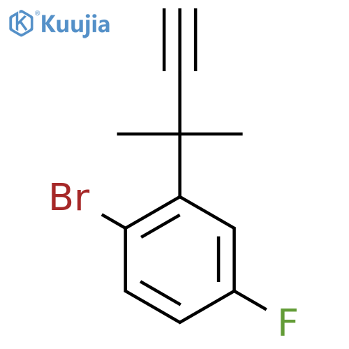 1-bromo-4-fluoro-2-(2-methylbut-3-yn-2-yl)benzene structure