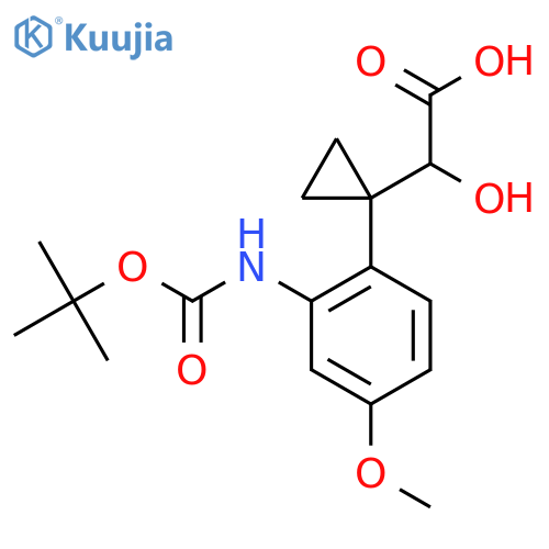 2-1-(2-{(tert-butoxy)carbonylamino}-4-methoxyphenyl)cyclopropyl-2-hydroxyacetic acid structure