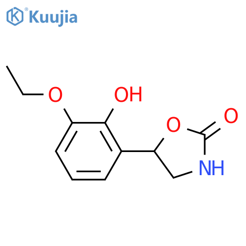 5-(3-ethoxy-2-hydroxyphenyl)-1,3-oxazolidin-2-one structure