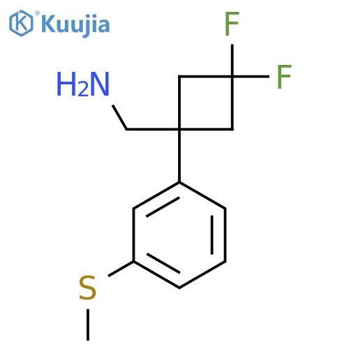 {3,3-difluoro-1-3-(methylsulfanyl)phenylcyclobutyl}methanamine structure