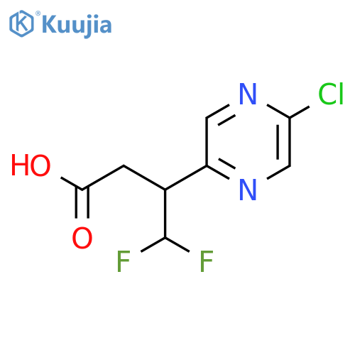 3-(5-chloropyrazin-2-yl)-4,4-difluorobutanoic acid structure