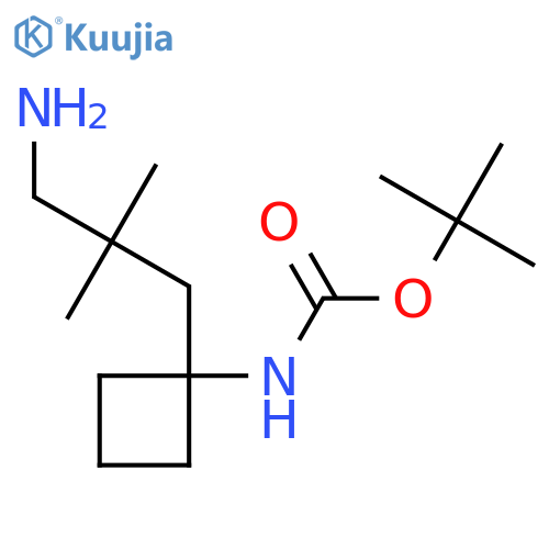tert-butyl N-1-(3-amino-2,2-dimethylpropyl)cyclobutylcarbamate structure