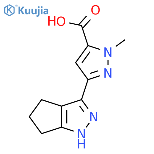 3-{1H,4H,5H,6H-cyclopentacpyrazol-3-yl}-1-methyl-1H-pyrazole-5-carboxylic acid structure