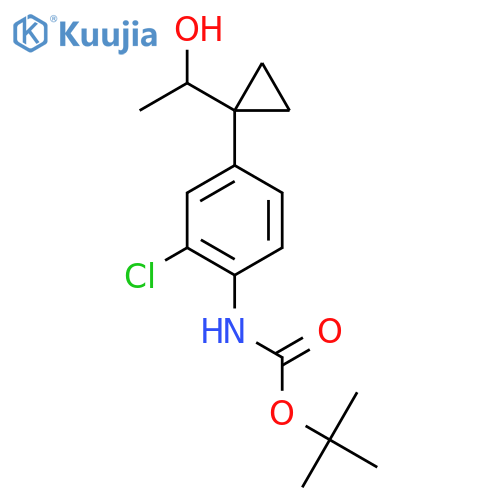 tert-butyl N-{2-chloro-4-1-(1-hydroxyethyl)cyclopropylphenyl}carbamate structure