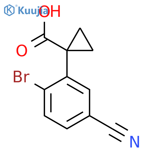 1-(2-Bromo-5-cyanophenyl)cyclopropane-1-carboxylic acid structure