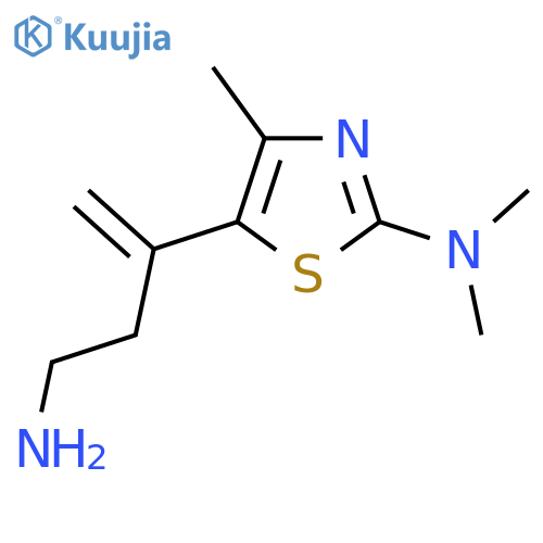 5-(4-aminobut-1-en-2-yl)-N,N,4-trimethyl-1,3-thiazol-2-amine structure