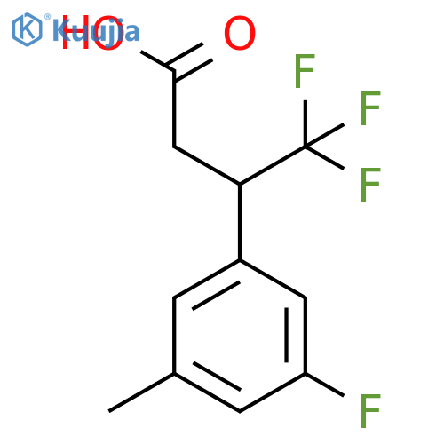 4,4,4-trifluoro-3-(3-fluoro-5-methylphenyl)butanoic acid structure