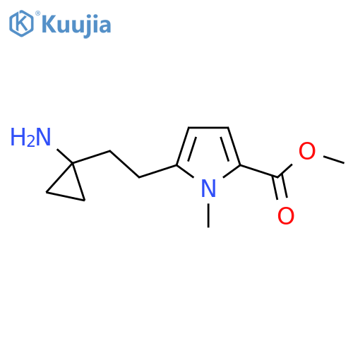 methyl 5-2-(1-aminocyclopropyl)ethyl-1-methyl-1H-pyrrole-2-carboxylate structure