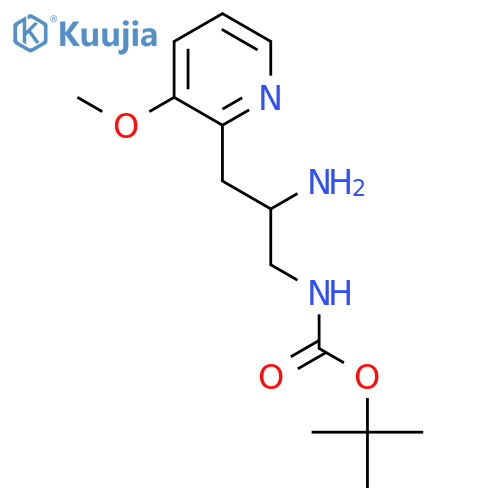 tert-butyl N-2-amino-3-(3-methoxypyridin-2-yl)propylcarbamate structure