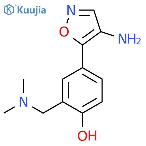 4-(4-amino-1,2-oxazol-5-yl)-2-(dimethylamino)methylphenol structure