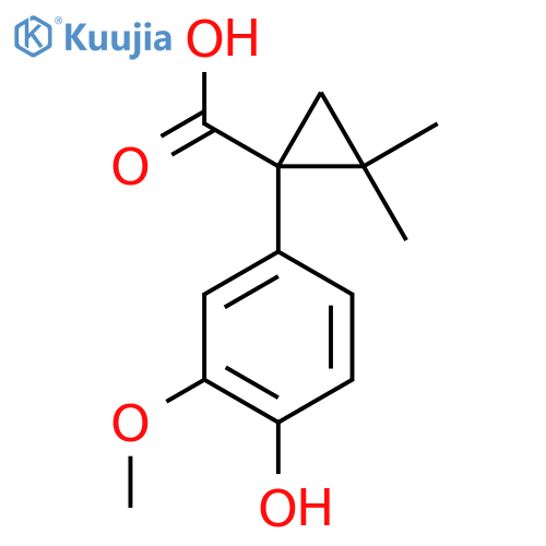1-(4-hydroxy-3-methoxyphenyl)-2,2-dimethylcyclopropane-1-carboxylic acid structure