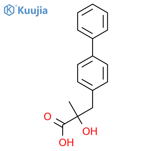 2-hydroxy-2-methyl-3-(4-phenylphenyl)propanoic acid structure