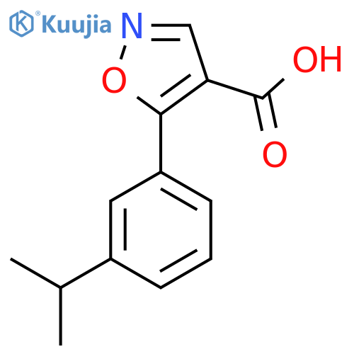 5-3-(propan-2-yl)phenyl-1,2-oxazole-4-carboxylic acid structure