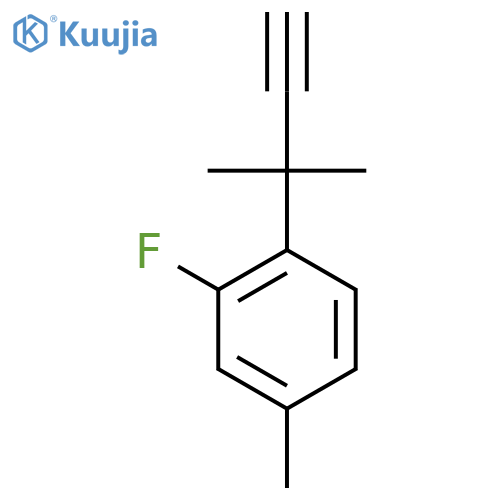 2-fluoro-4-methyl-1-(2-methylbut-3-yn-2-yl)benzene structure
