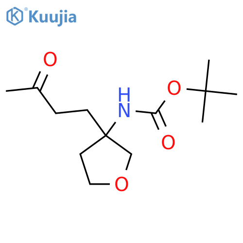 tert-butyl N-[3-(3-oxobutyl)oxolan-3-yl]carbamate structure