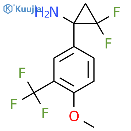 2,2-difluoro-1-4-methoxy-3-(trifluoromethyl)phenylcyclopropan-1-amine structure