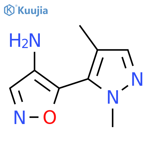 5-(1,4-dimethyl-1H-pyrazol-5-yl)-1,2-oxazol-4-amine structure